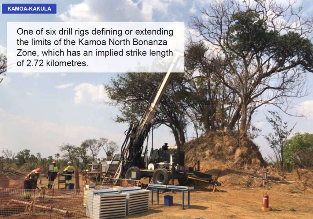 Drill rig working on the Kamoa North Bonanza Zone